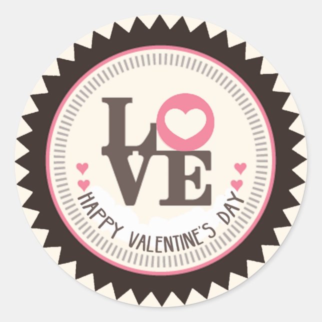 Sticker Rond Tableau de l'Heureuse Sainte-Valentin d'amour ID10 (Devant)