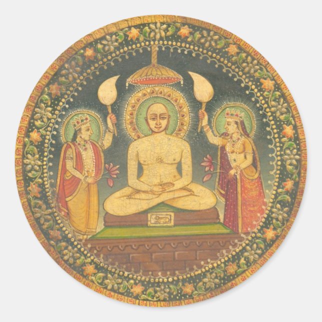 Sticker Rond Tableau de Mahavira (Devant)