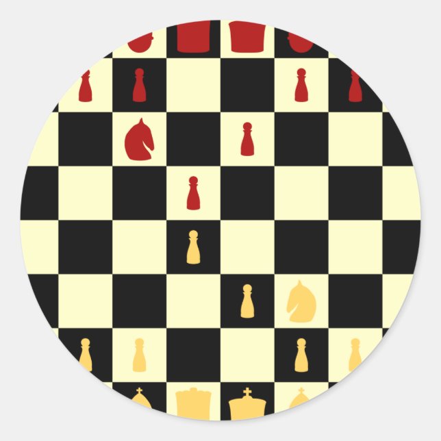 Sticker Rond Tableau des échecs (Devant)