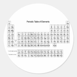 Sticker Rond Tableau des éléments périodique