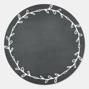Sticker Rond Tableau Noir Maison Rustique À Écrire