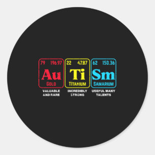 Sticker Rond tableau périodique de sensibilisation à l'autisme 