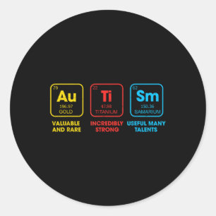 Sticker Rond Tableau périodique des éléments de chimie des sens