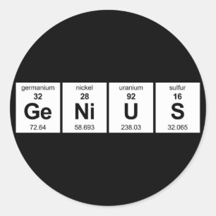 Sticker Rond Tableau périodique GeNiUS