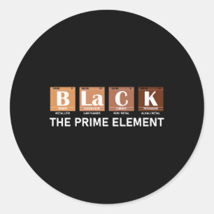 Sticker Rond Tableau périodique Noir L'élément principal