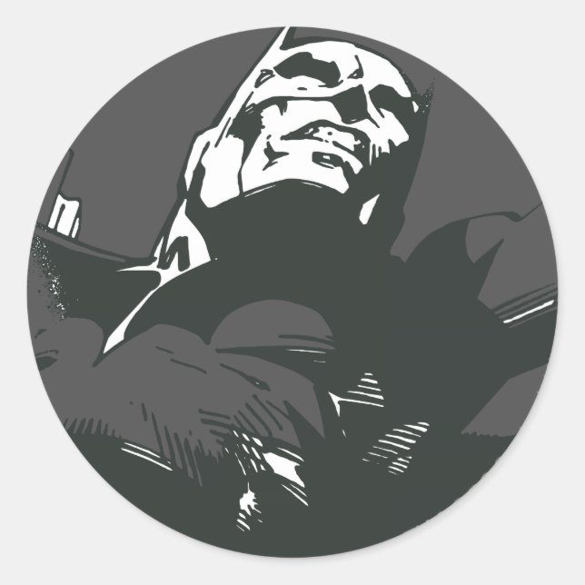 Sticker Rond Tablier noir et blanc Batman (Devant)