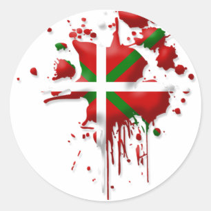 Sticker Rond tâche drapeau Basque Euskadi