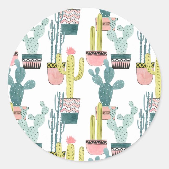 Sticker Rond Taco à propos d'amour | Motif Cactus (Devant)