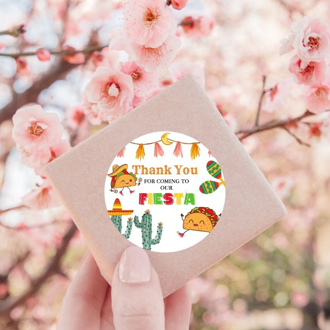 Sticker Rond Taco à propos de bébé mexicain Baby Shower Merci (Créateur téléchargé)