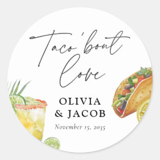 Sticker Rond Taco bout Love Mexican Couples Shower