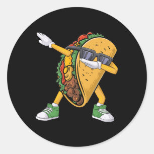 Sticker Rond Taco Dabbing Cinco De Mayo Drôle Garçons Hommes Me
