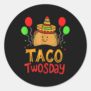 Sticker Rond Taco Deux Jours Cinco De Mayo 2 Ans Garçon Fille B