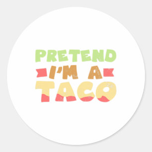 Sticker Rond Taco Halloween Costume Design Faire semblant d'êtr