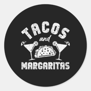 Sticker Rond Tacos Et Margaritas Hommes Et Femmes Adultes Cinco