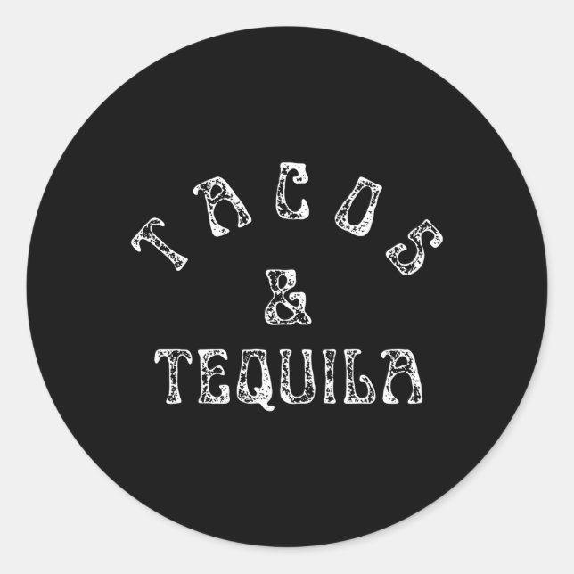 Sticker Rond Tacos Et Tequila Taco (Devant)