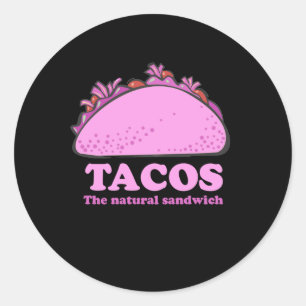 STICKER ROND TACOS ROSE