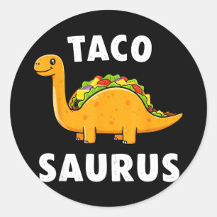 Sticker Rond Tacosaurus taco dinosaure t rex drôle cinco de may
