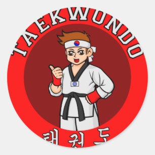 Sticker Rond taekwondo guy badge 1