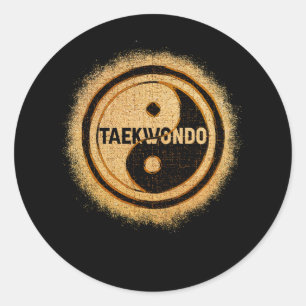 Sticker Rond Taekwondo Yin Yang Chinese Tae Kwon Do Dualité Mar