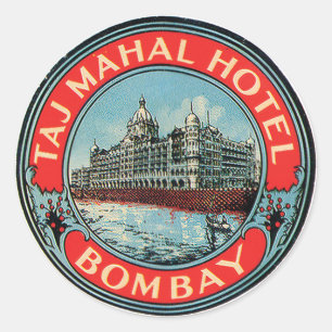Sticker Rond Tag de bagage Taj Mahal Hotel Bombay