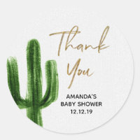 Tag de Merci de Baby shower de cactus mexicain