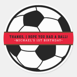 Sticker Rond Tag du Merci de la Fête de Football