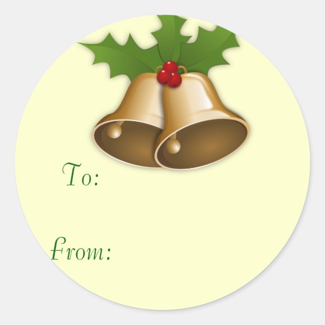 Sticker Rond Tags cadeaux Christmas Bells (Devant)