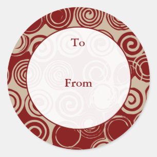 Sticker Rond Tags Cadeaux Personnalisés - Brown