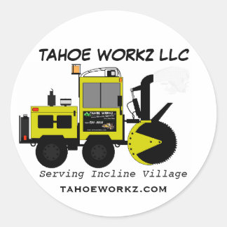 Sticker Rond Tahoe Workz Llc - Services d'enlèvement de neige