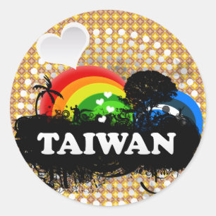 Sticker Rond Taïwan fruité mignon