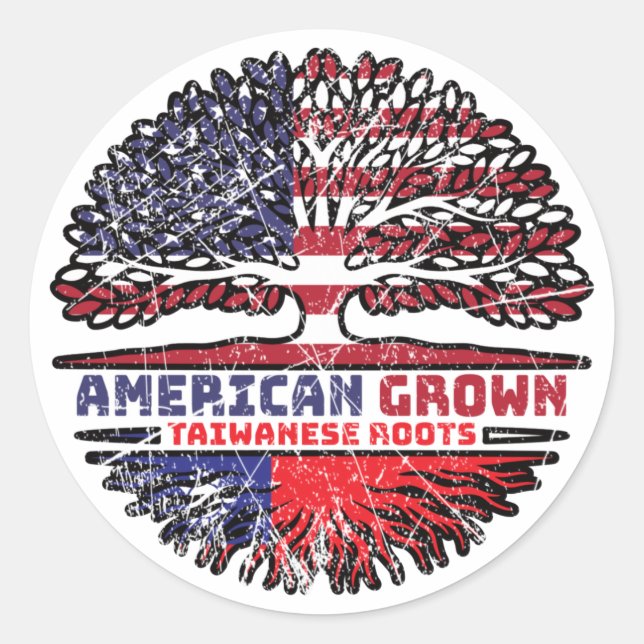 Sticker Rond Taïwanais Taïwan États-Unis États-Unis (Devant)