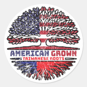 Sticker Rond Taïwanais Taïwan États-Unis États-Unis