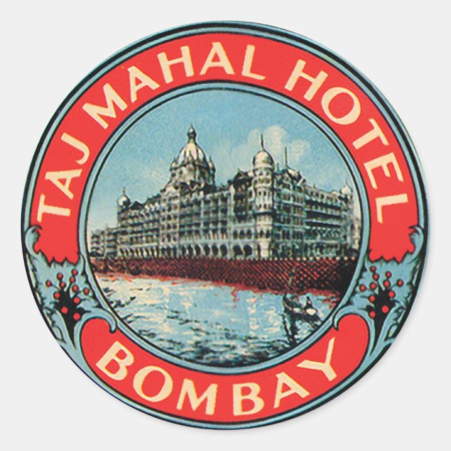 Sticker Rond Taj Mahal Hotel Bombay (Devant)