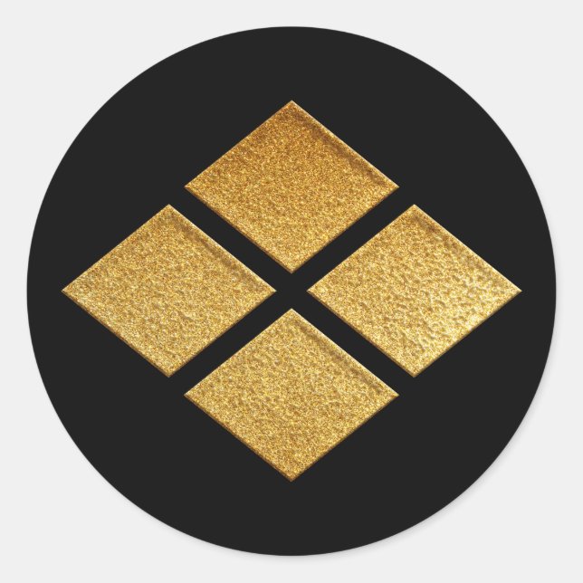 Sticker Rond Takeda Kamon Takeda Bishi en or (Devant)