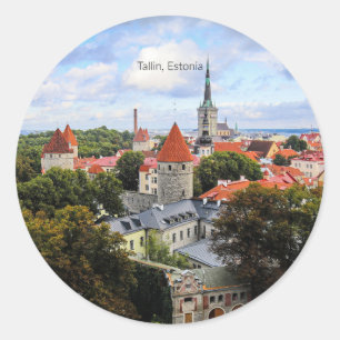Sticker Rond Tallin, Estonie Centre historique,