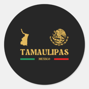 Sticker Rond Tamaulipas Mexique avec Emblem Mexicain Tamaulipas