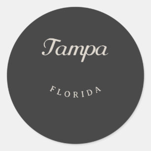 Sticker Rond Tampa Floride Police blanche