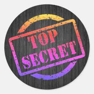 Sticker Rond Tampon coloré Top Secret