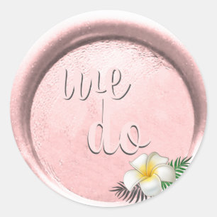 Sticker Rond *~* Tampon de cire à sceller floral rose blush pou