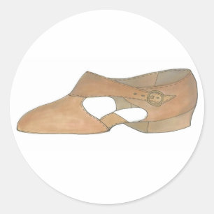 Sticker Rond Tan Lyrical Moderne Danse Danse Chaussure Chaussur