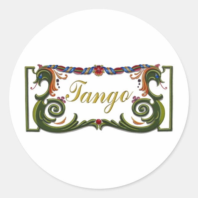 Sticker Rond Tango Design original ! (Devant)
