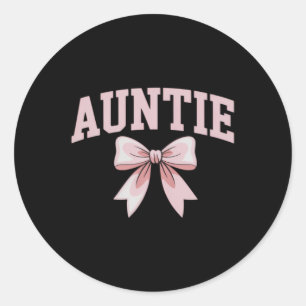 Sticker Rond Tante Coquette Arc Rose Fête des Mères Tante