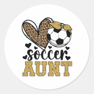 Sticker Rond Tante de foot Cœur Tante de foot d'un joueur de fo