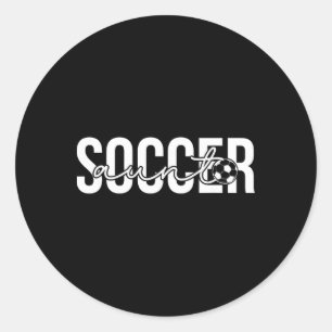 Sticker Rond Tante de foot fière tante d'un joueur de football 