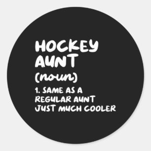 Sticker Rond Tante de hockey Définition Amusant et Sassy Sports