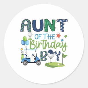 Sticker Rond Tante De L'Anniversaire Garçon Trou Dans Un Sport