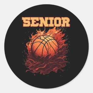Sticker Rond Tante de nuit senior de basket-ball 1