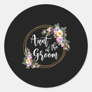 Sticker Rond Tante du marié Tante Flowers Tatie du marié