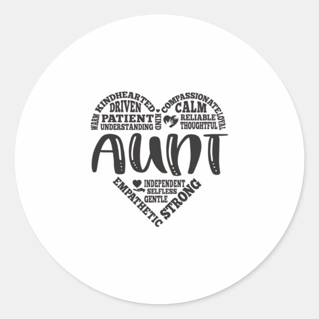 Sticker Rond tante, tante, tante jour, tante coeur (Devant)