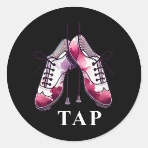 Sticker Rond Tap Dance Lover Dancing Chaussures Concours Danseu